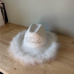 White Feathered Bride Hat